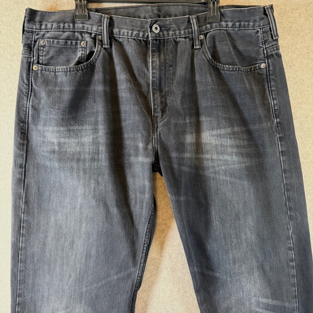 Levi's 569 Loose Straight Jeans 38x32 Baggy Faded Black Denim 569-0127